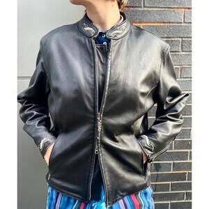 Harley Davidson Embroidered Leather Jacket